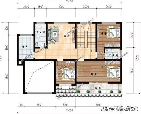 12款带车库的农村别墅图纸，一层12万起，二层16万起，三层30万起