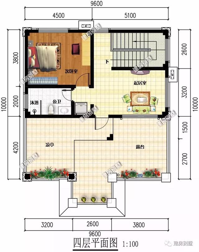 小面宽的两栋四层农村自建房，第一栋最多能住三户人家