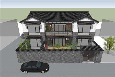二层农村自建房怎么建才好看？这款新中式别墅送给你