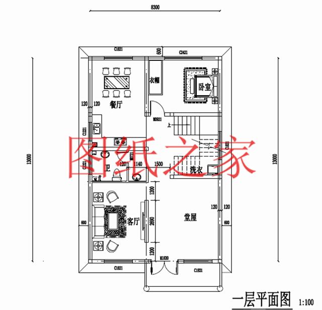 110平米的三层别墅，9X13米左右造价30万，简单又实用！