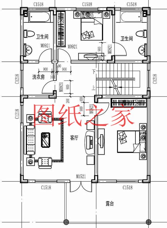 110平米的三层别墅，9X13米左右造价30万，简单又实用！