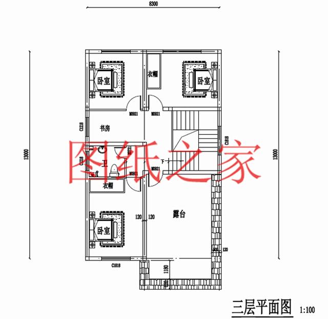 110平米的三层别墅，9X13米左右造价30万，简单又实用！