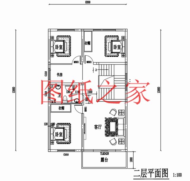 110平米的三层别墅，9X13米左右造价30万，简单又实用！