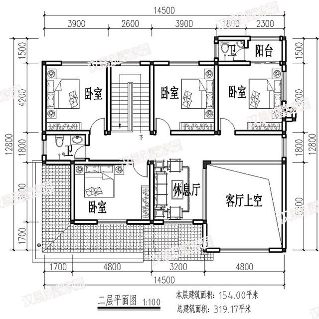 14.5X12.8米二层农村自建房，低调外观经典内涵，卧室紧凑实用吗