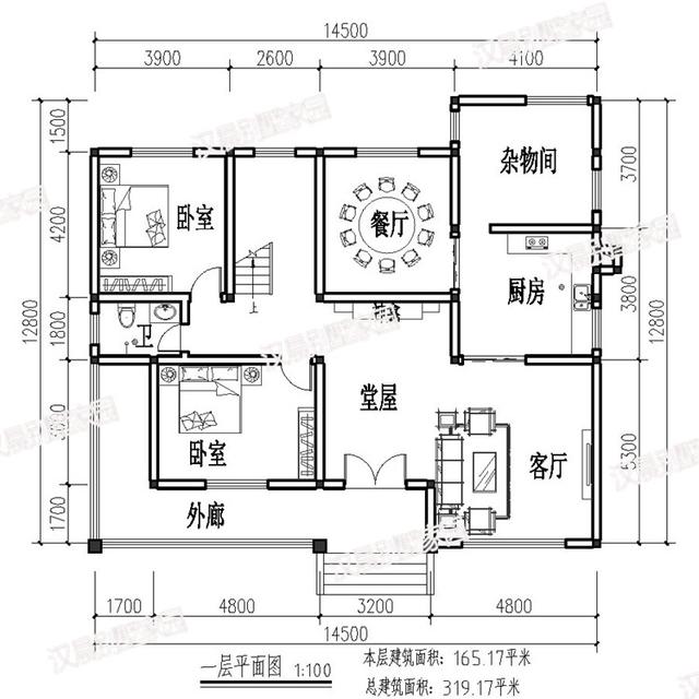 14.5X12.8米二层农村自建房，低调外观经典内涵，卧室紧凑实用吗