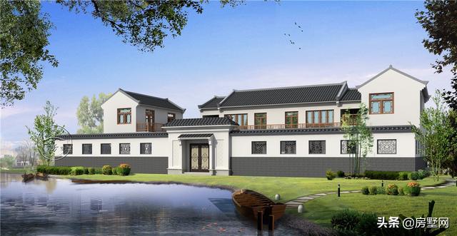 别墅设计：三合院别墅，宅基地大就是享受，有实力不怕你们不喜欢