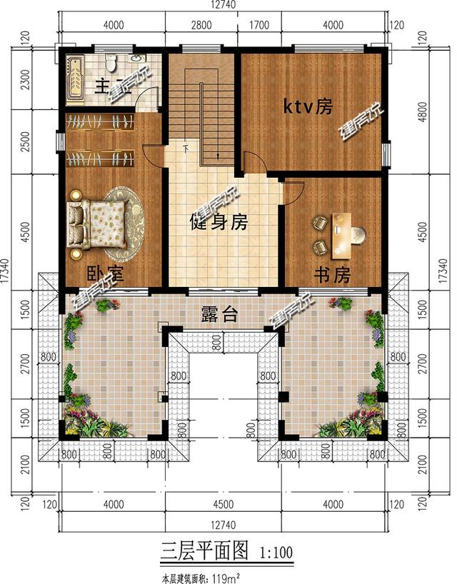 13x17米三层新中式别墅，经典实用，建栋越住越有钱