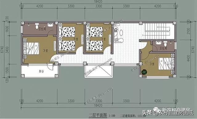 3款进深8米的二层农村小别墅，100平20-25万，建第一款最划算