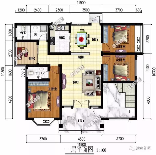 农村自建简欧风格的别墅，第二栋可以一家三兄弟合建