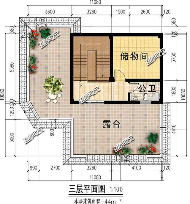 占地92平的三层别墅，简单实用，图纸快收藏好