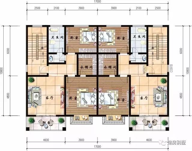 外观俏布局好的双拼别墅户型，这样建会羡慕坏全村人