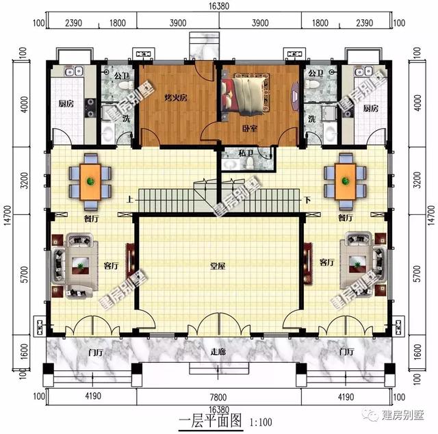 外观俏布局好的双拼别墅户型，这样建会羡慕坏全村人