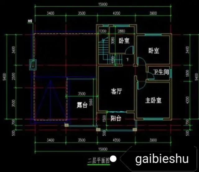 20万15✖9米带烤火房+柴火房农村二层中式风格自建房施工图