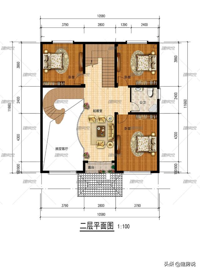 方正大气中式别墅，占地125平，最低39万可建