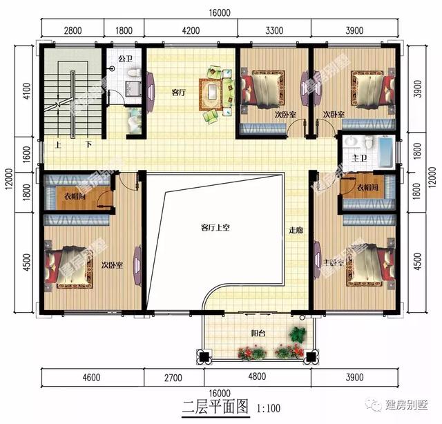 两栋用挑空客厅的农村豪宅，第一栋配车库，有堂屋很实用