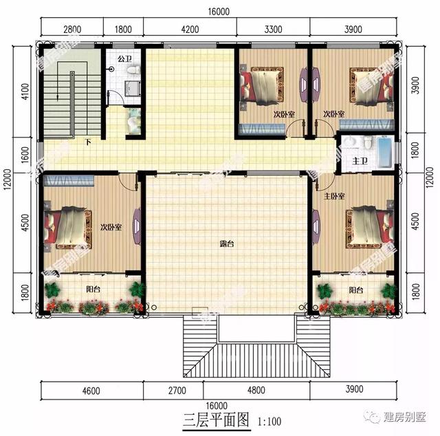 两栋用挑空客厅的农村豪宅，第一栋配车库，有堂屋很实用