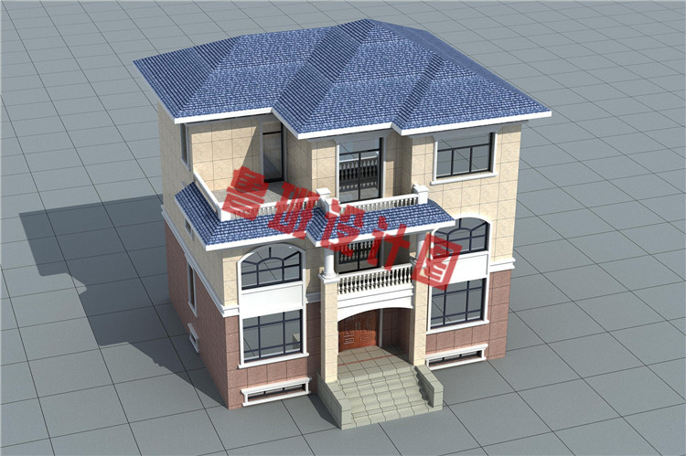 最新款三层砖混结构别墅设计外观图