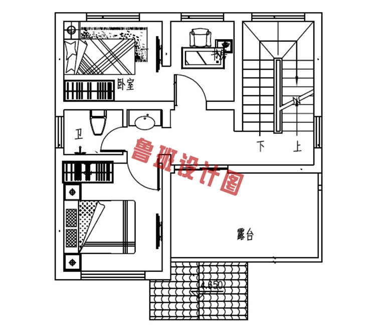 小户型二层别墅二层户型图