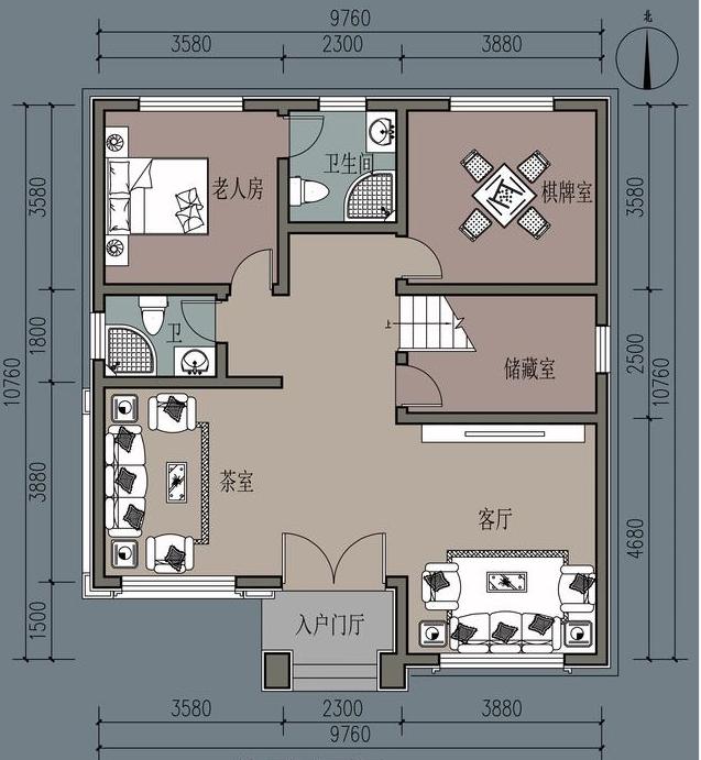 农村自建三层别墅，面宽9.7米，8室1厅，宅基地小建房也能很气派