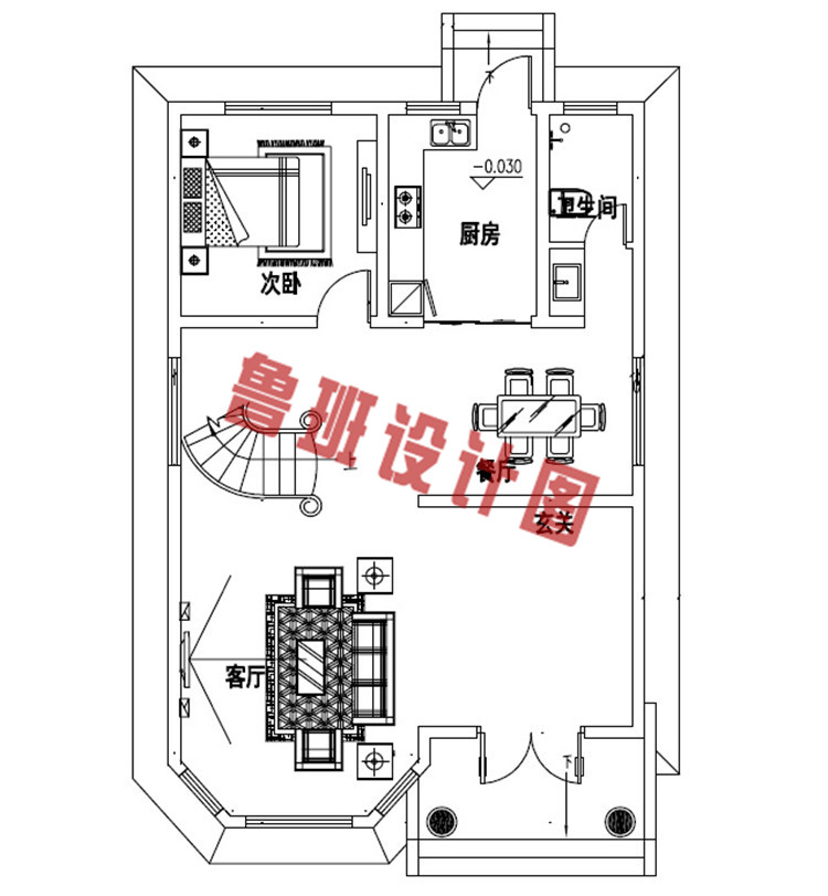 三层农村楼房设计一层户型图