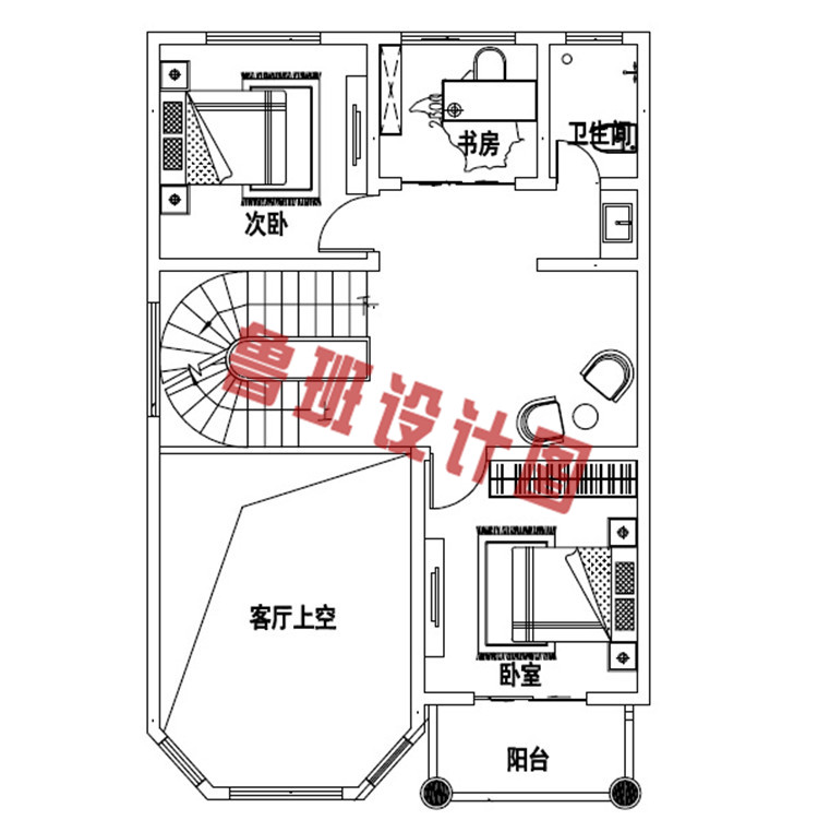 三层农村楼房设计二层户型图