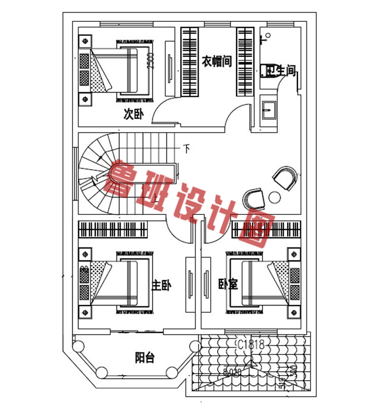 三层农村楼房设计三层户型图