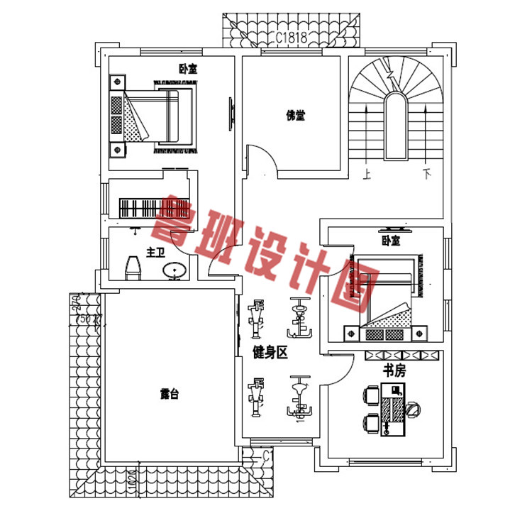 三层豪华高端别墅三层户型图