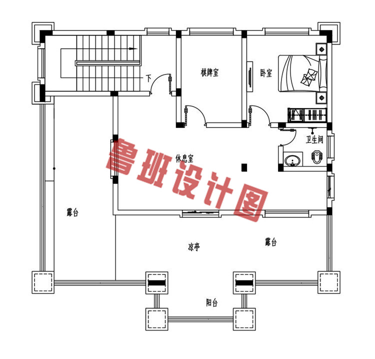 三层农村别墅三层户型图