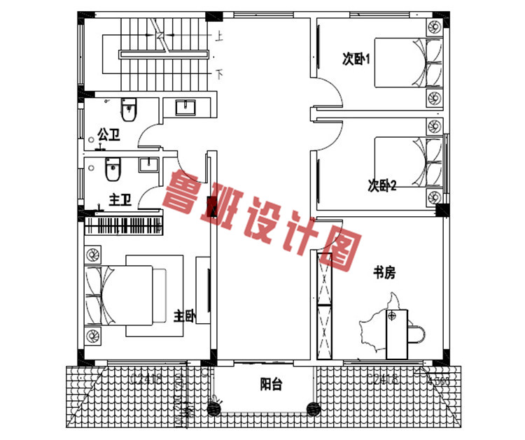 三层农村别墅二层户型图