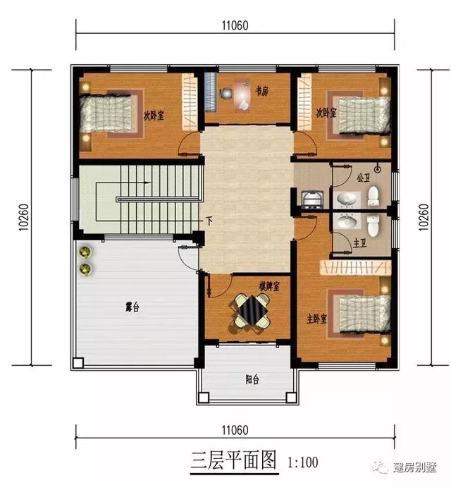 面宽11米左右的农村自建房，宽敞且通透，住着很舒适