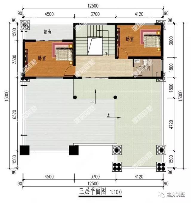 相似风格的两栋农村自建房，都配复式客厅，主体30万左右