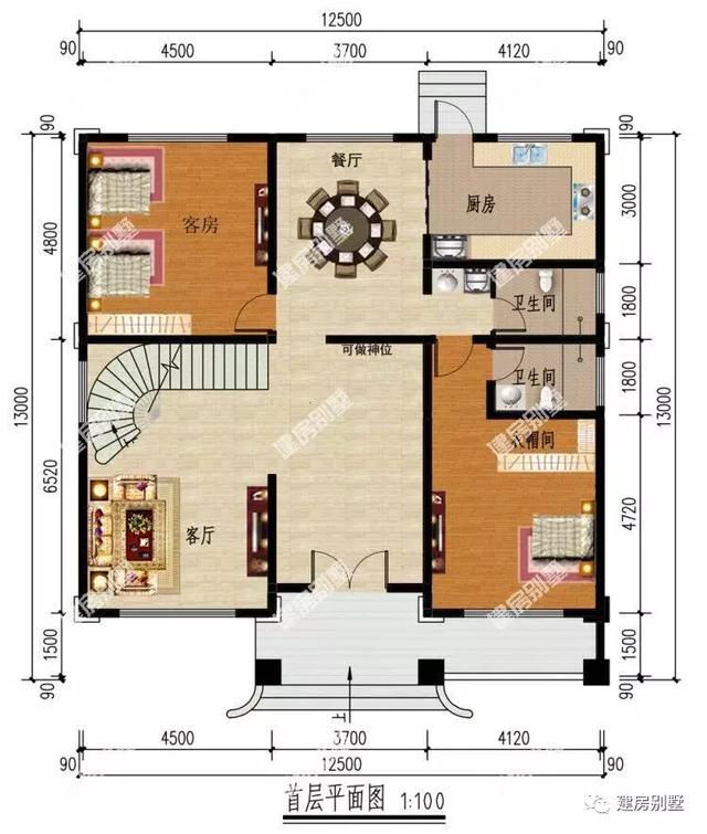 相似风格的两栋农村自建房，都配复式客厅，主体30万左右