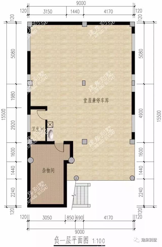 带架空层和地下室设计的别墅，都很豪华，尤其适合南方农村