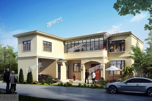 “L”字型农村建房设计效果图，造价经济美观实用。