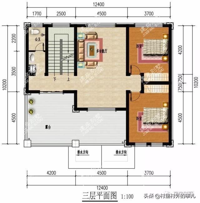 带车库设计的两栋农村别墅，第二栋就是村里人人夸赞的豪宅
