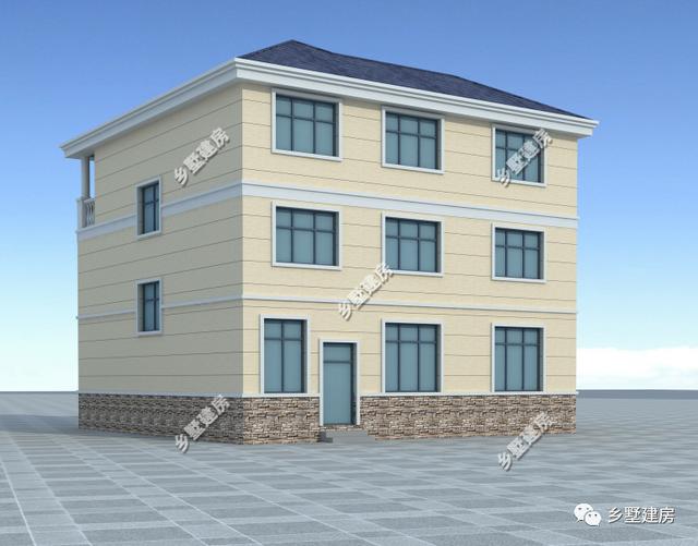 10米×11米三层小别墅，造价只要42万左右，农村人人能建！