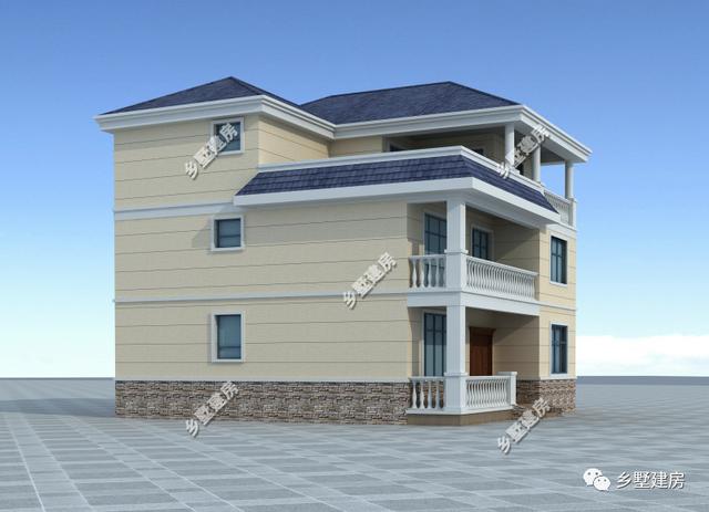 10米×11米三层小别墅，造价只要42万左右，农村人人能建！