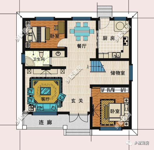 10米×11米三层小别墅，造价只要42万左右，农村人人能建！