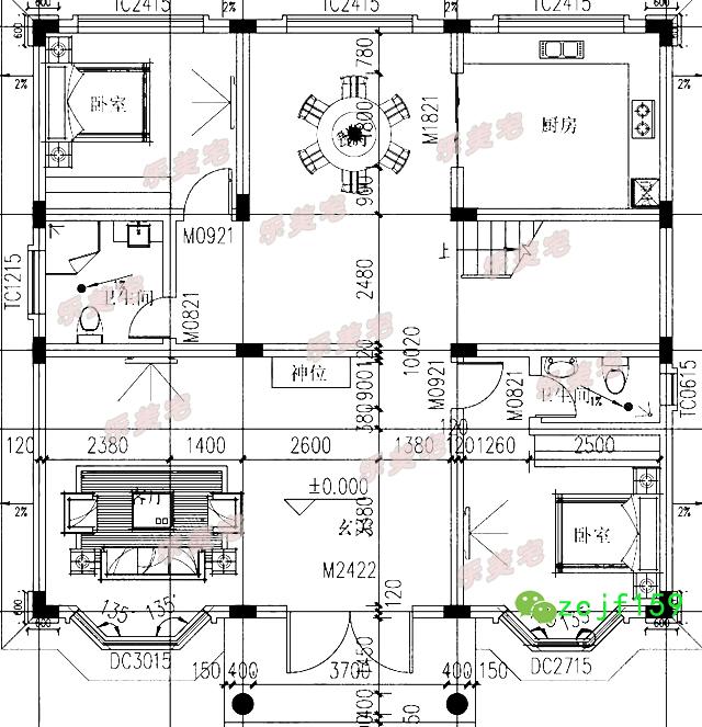 30万二层别墅设计图农村自建房施工方案，家庭人口较多的可以选择