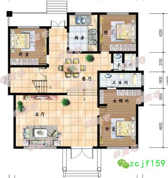 30万二层别墅设计图农村自建房施工方案，家庭人口较多的可以选择