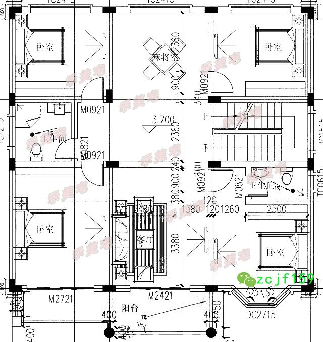 30万二层别墅设计图农村自建房施工方案，家庭人口较多的可以选择