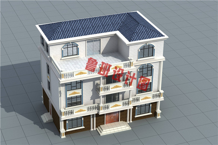 15X9米新农村四层别墅户型设计外观图