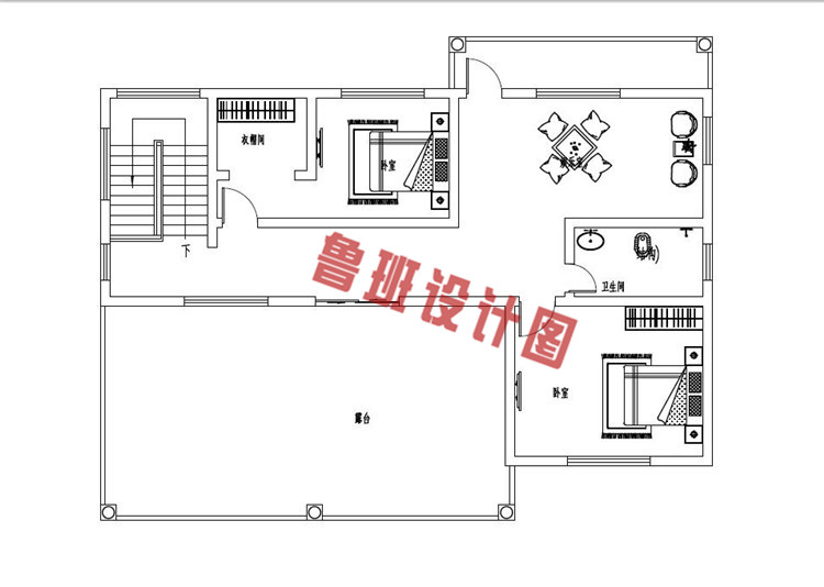 15X9米新农村四层别墅户型设计四层户型图