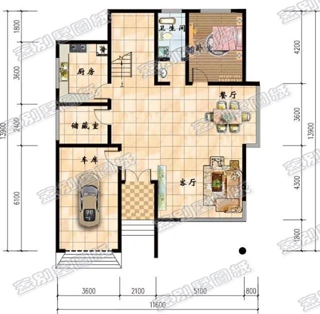 25万以内框架结构农村二层自建房全套CAD施工效果图