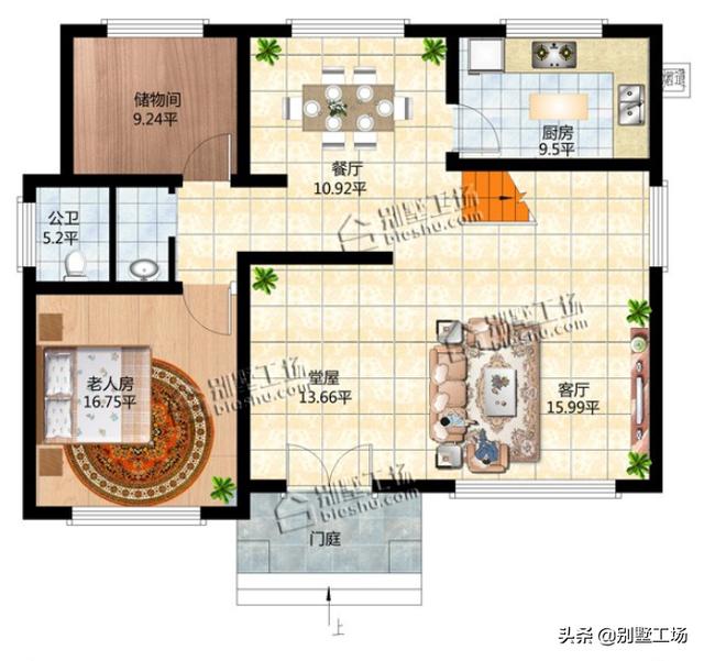 12款带堂屋神位自建房户型分享，含图纸，第十一款造价16万