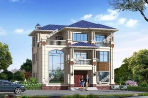 12×9.5米欧式风格别墅效果图， 30来万建一栋。