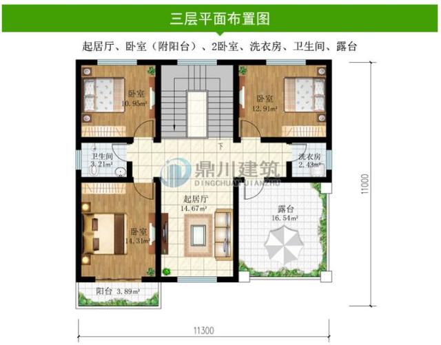 7款占地百余平三层农村别墅，简单又实用，适合农村三代同堂居住