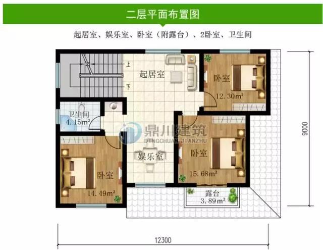 7款占地百余平三层农村别墅，简单又实用，适合农村三代同堂居住