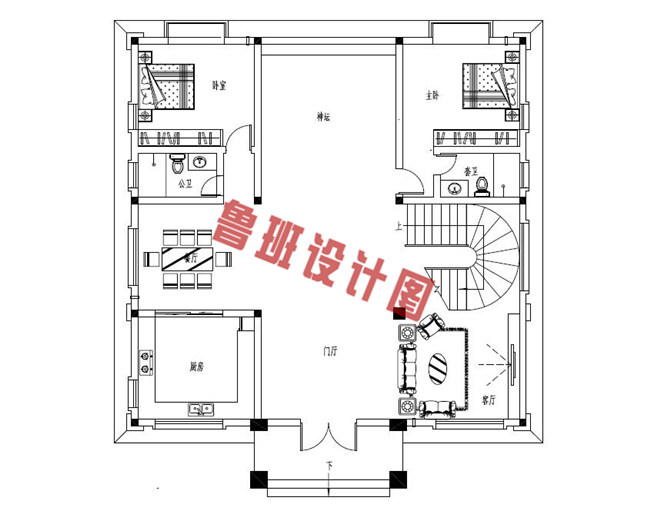 四层农村自建房设计一层户型图