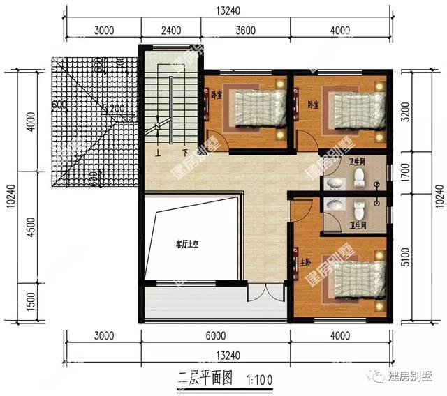 平屋顶设计的两层农村自建房，主体20万左右，施工很简单